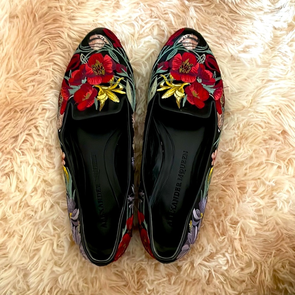 Alexander McQueen Floral Embroidered Flats